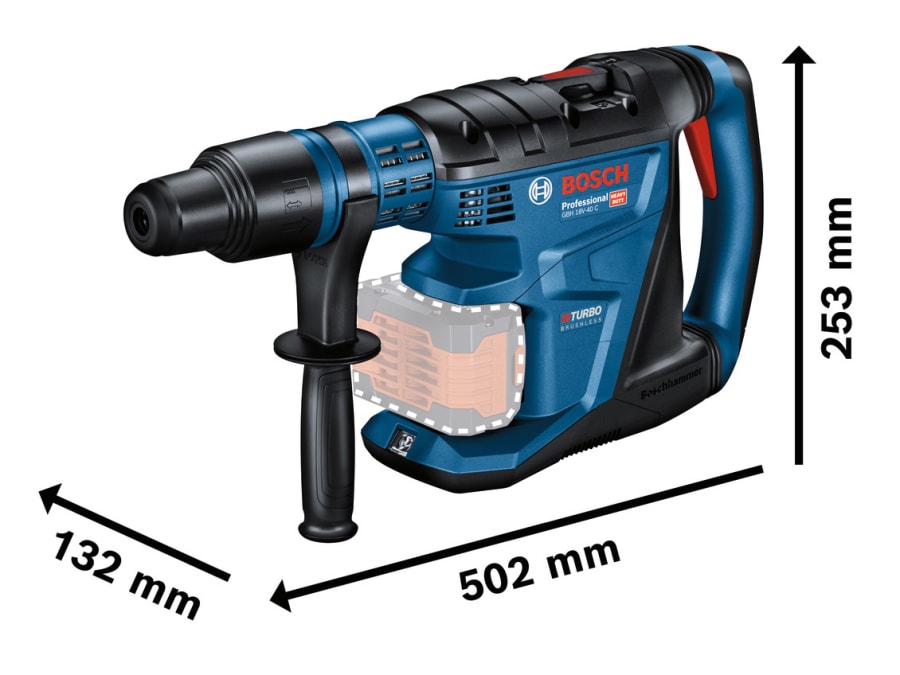 Bosch GBH 18V-40 C Professional BITURBO SDS-Max Rotary Hammer 18V Bare Unit