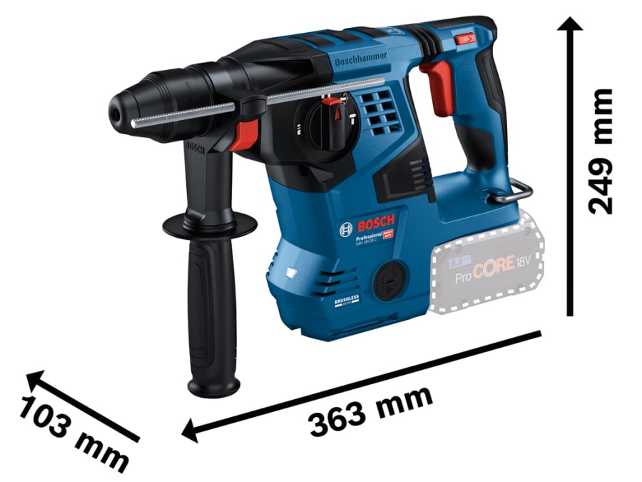 Bosch GBH 18V-28 C Pro BITURBO SDS-Plus Rotary Hammer 18V Bare Unit
