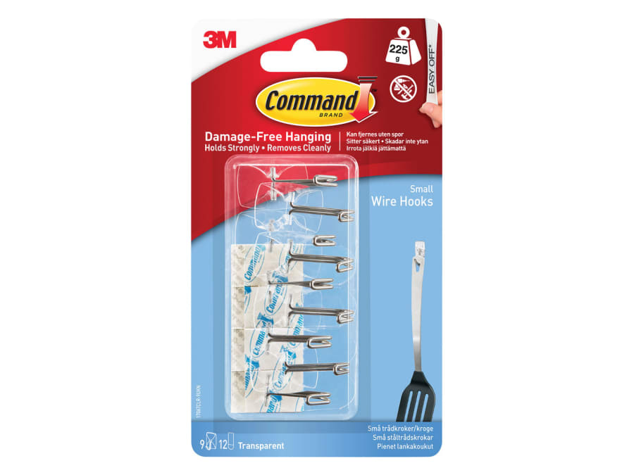 Command 17067CLR9 Clear Wire Hooks Value Pack