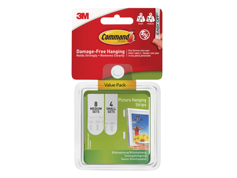 Command 17203 Picture Hanging Strips Small & Medium Pack 12