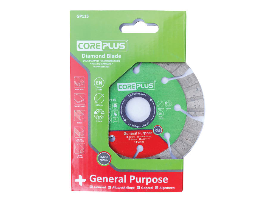 Coreplus CORDBGP115 115mm General-Purpose Hybrid Turbo Diamond Blade
