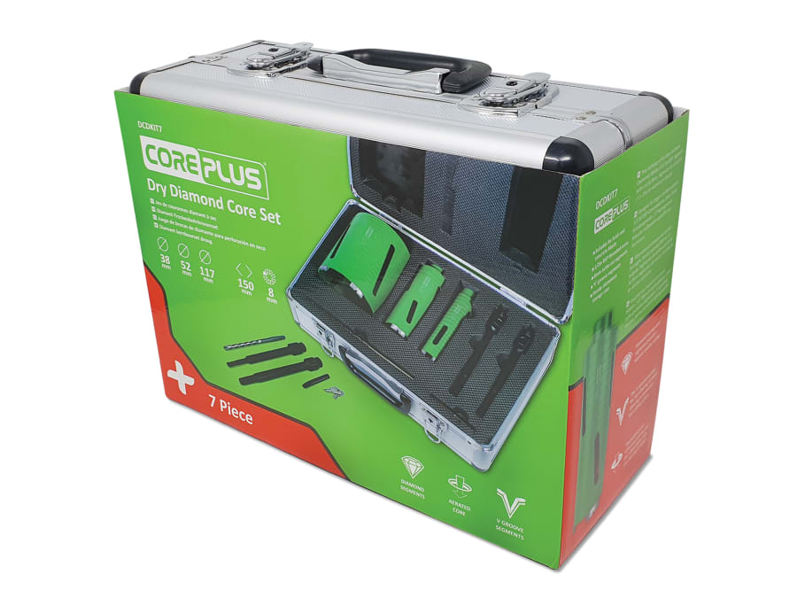 Coreplus CORDCDKIT7 Diamond Dry Core Drill Bit Set 7 Piece