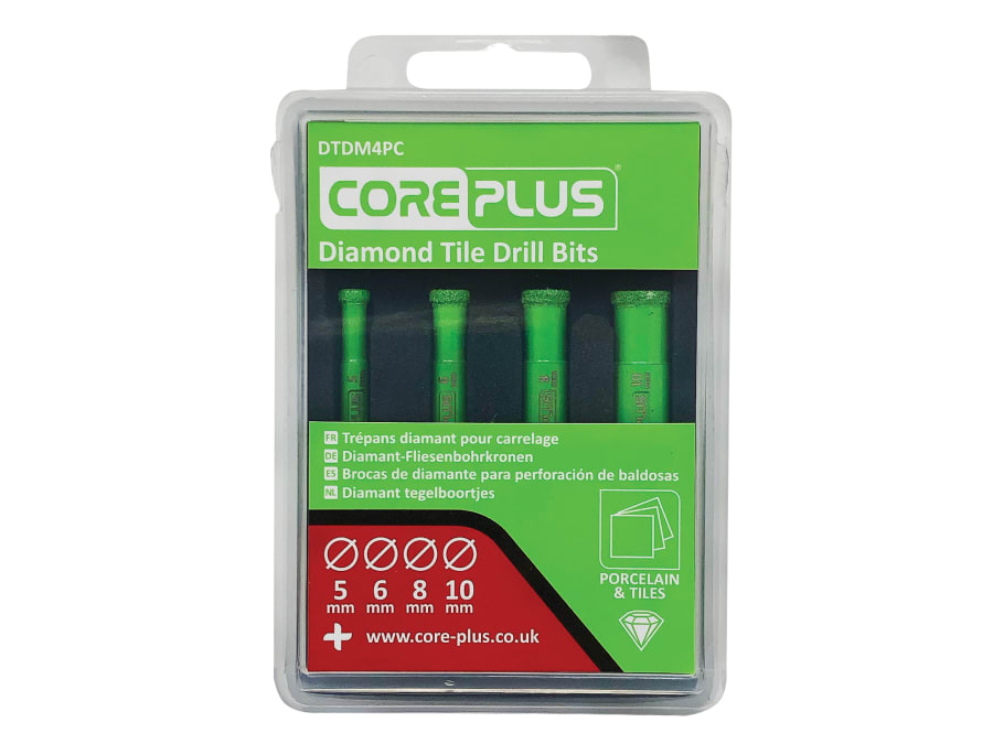 Coreplus CORDTDM4PC Diamond Tile Drill Bit Set 4 Piece