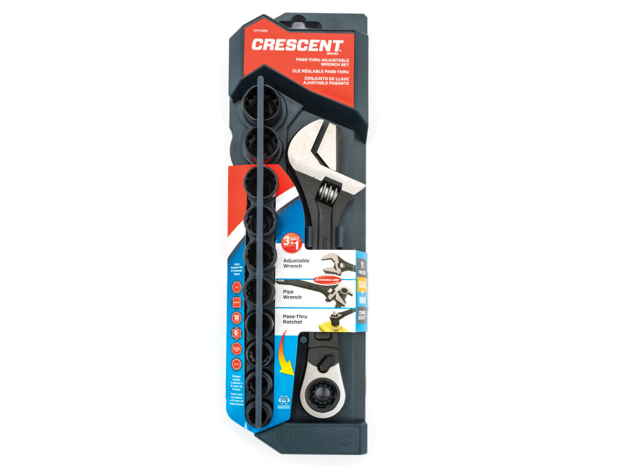 Crescent CPTAW8 11 Piece Pass-Thru Adjustable Wrench Set
