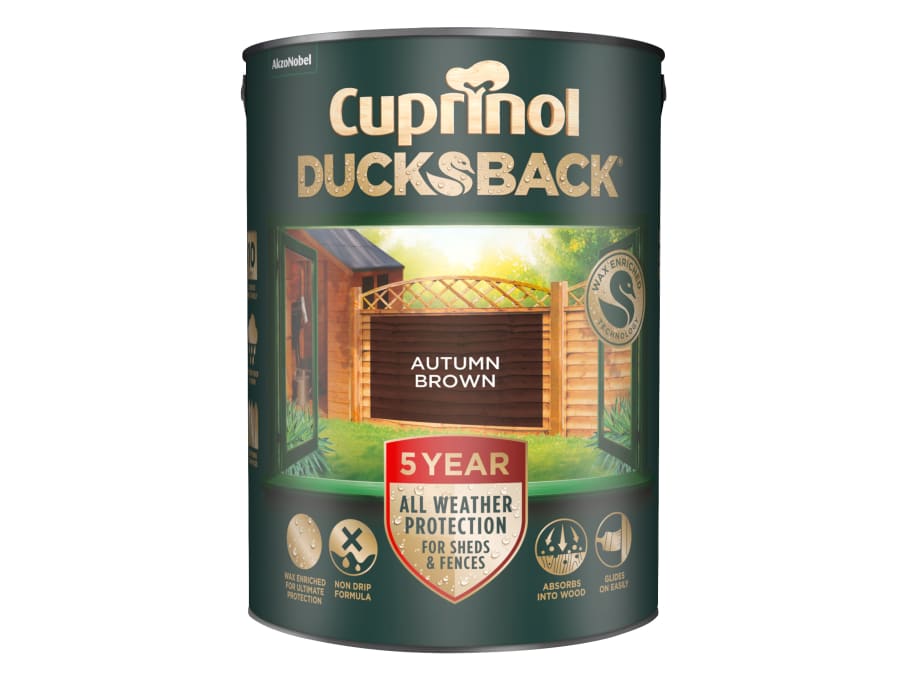 Cuprinol 5092442 Ducksback Shed & Fence Treatment Autumn Brown 5L