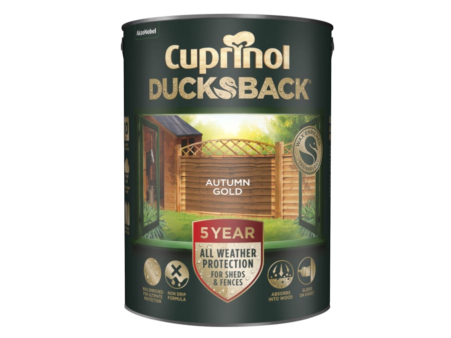 Cuprinol 5111363 Ducksback Shed & Fence Treatment Autumn Gold 5 Litre