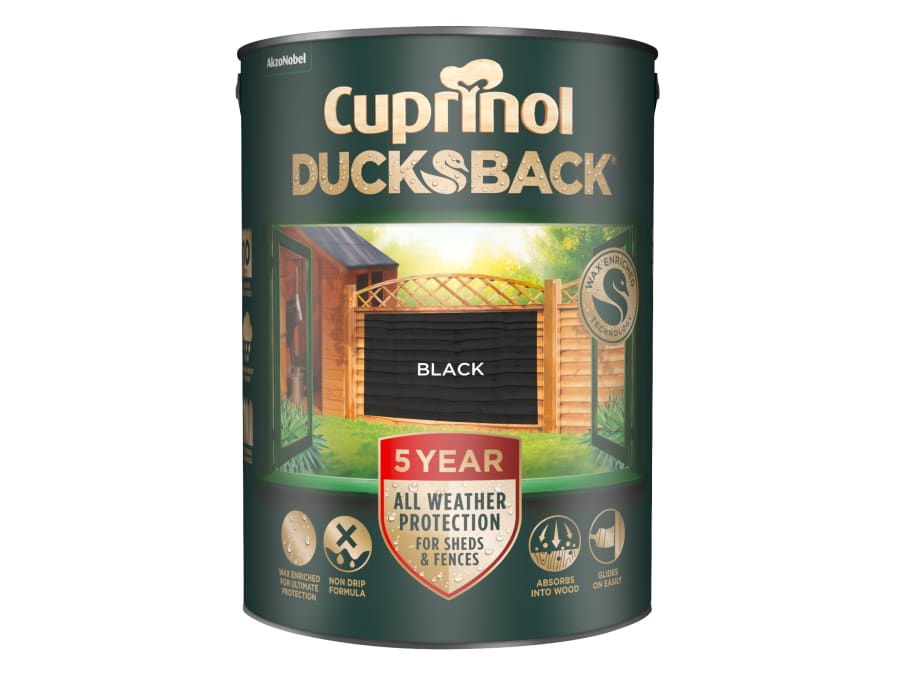 Cuprinol 5244557 Ducksback 5 Litre Black Shed & Fence Treatment