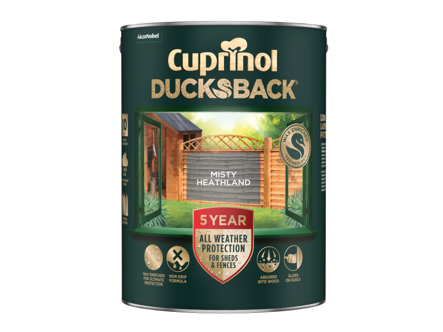 Cuprinol 5701411 Ducksback 5 Litre Misty Heathland Shed & Fence Treatment