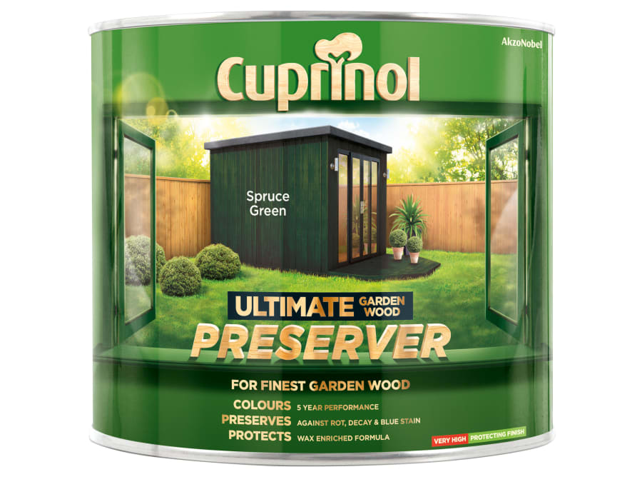Cuprinol 5206082 Ultimate Garden Wood Preserver Spruce Green 1 Litre