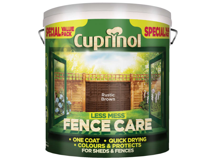Cuprinol 5194071 Less Mess Fence Care Rustic Brown 6L