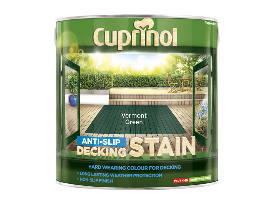 Cuprinol 5083458 Anti-Slip Decking Stain Vermont Green 2.5 Litre