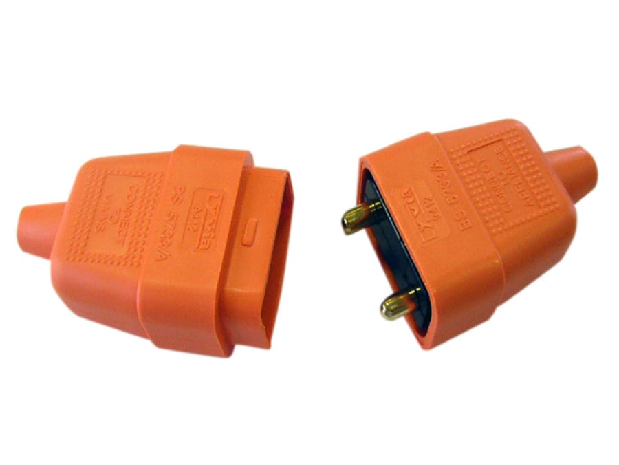 Dencon 9412ORNB 10A 2 Pin Rubber Connector Plug Orange