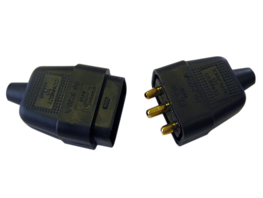 Dencon 9416BNB 10A 3 Pin Rubber Connector Plug