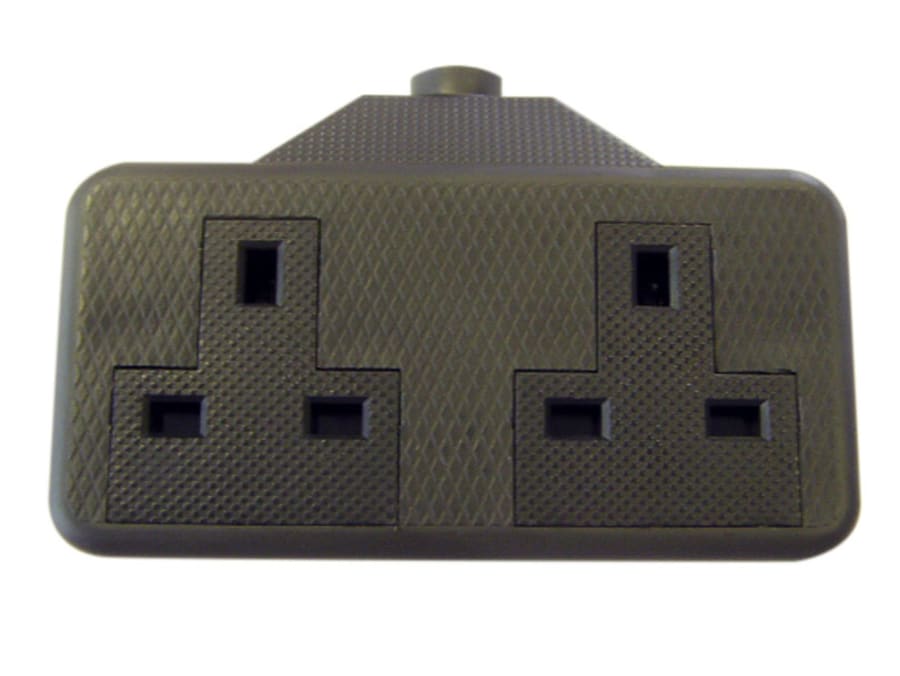 Dencon 9433BNB 13A 2-Gang Trailing Socket Black