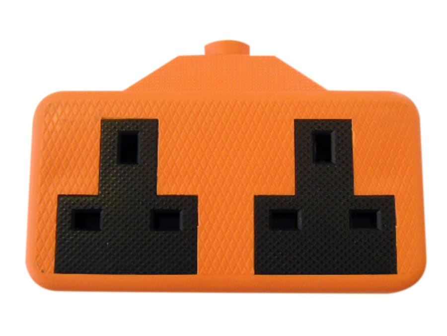 Dencon 9433ORNB 13A 2-Gang Trailing Socket Orange