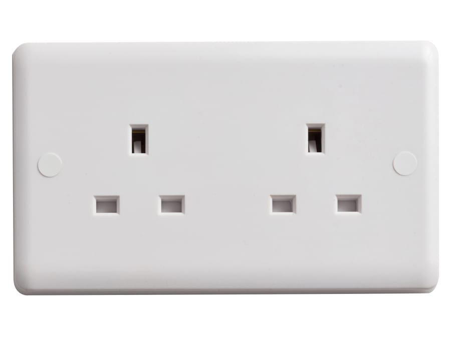 Deta Vimark VC1208 2-Gang Unswitched Socket 13A