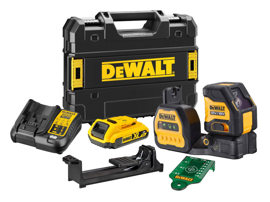 Dewalt Power Tools Dewalt DCE088D1G18GB 12/18V Green Beam Cross Line Laser with 1 × 2.0Ah