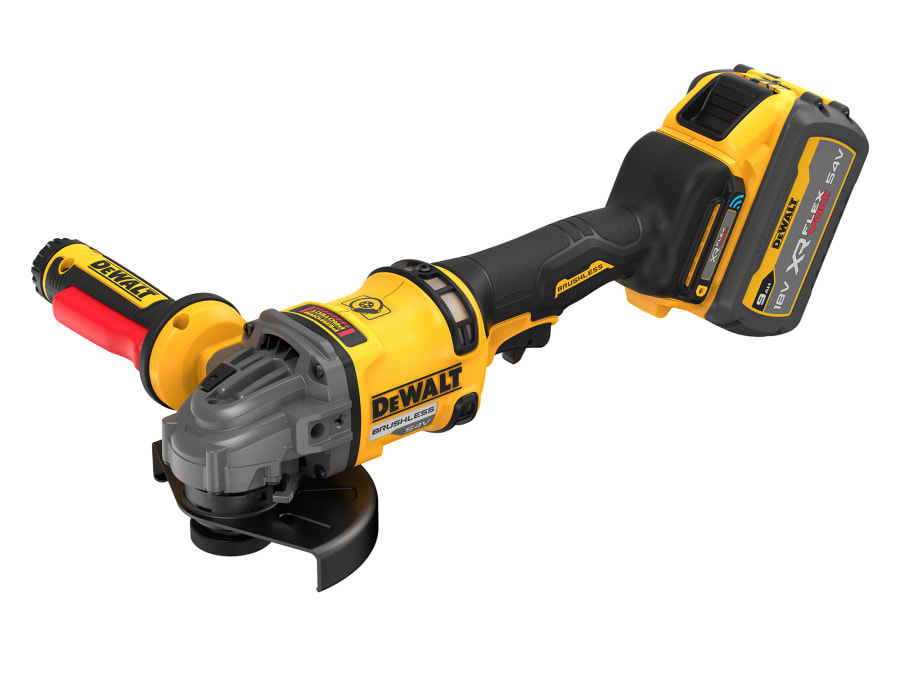 Dewalt Power Tools Dewalt DCG418SHDX2GB 54V XR FlexVolt Detect Angle Grinder 125mm with 2