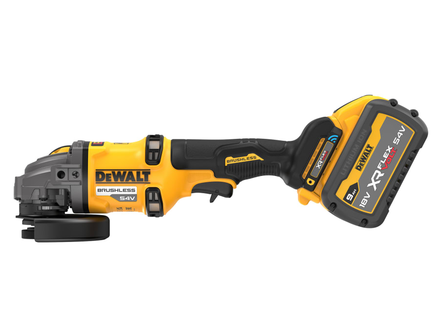 Dewalt Power Tools Dewalt DCG418SHDX2GB 54V XR FlexVolt Detect Angle Grinder 125mm with 2