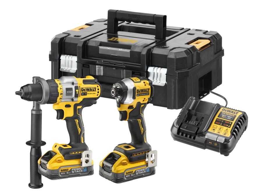 Dewalt Power Tools Dewalt DCK2052H2TGB 18V XR Brushless Twin Kit with 2 × 5.0Ah Batteries