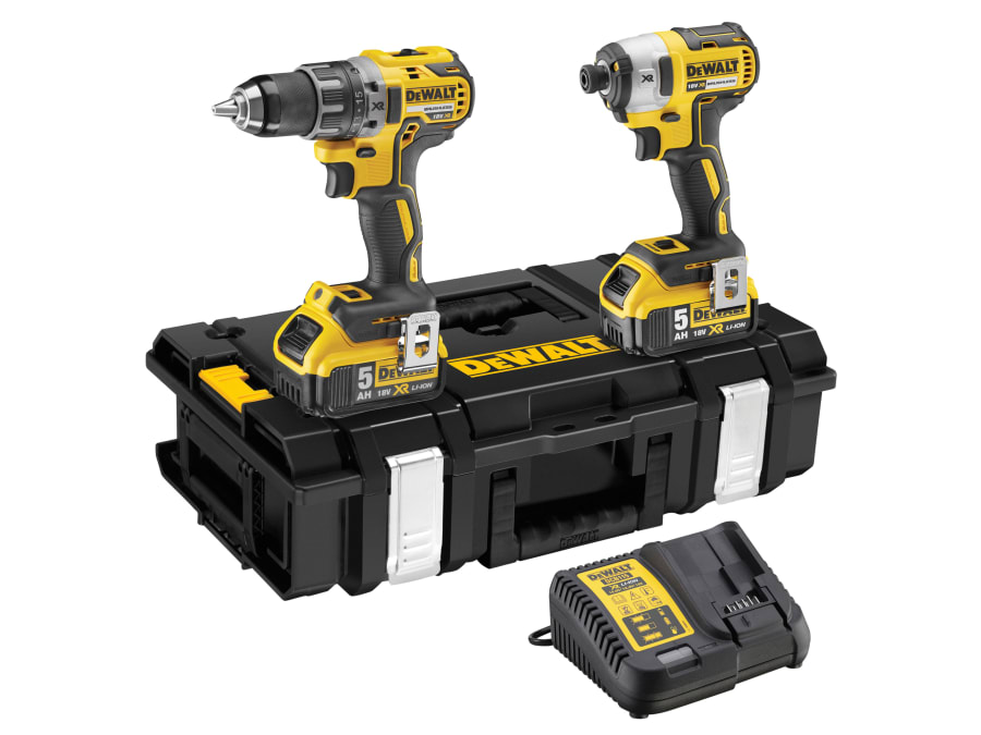 Dewalt Power Tools Dewalt DCK266P2GB 18V XR Brushless Twin Pack with 2 × 5.0Ah Batteries