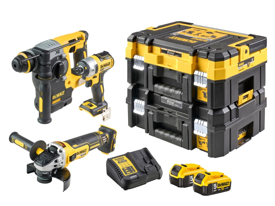 Dewalt Power Tools Dewalt DCK305P2TGB 18V XR Brushless Triple Kit with 2 × 5.0Ah Batteries