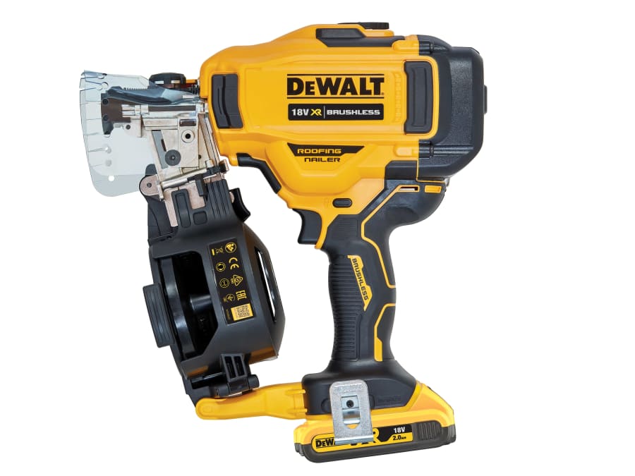 Dewalt Power Tools Dewalt DCN45RND2GB 18V XR Brushless Roofing Coil Nailer with 2 × 2.0Ah