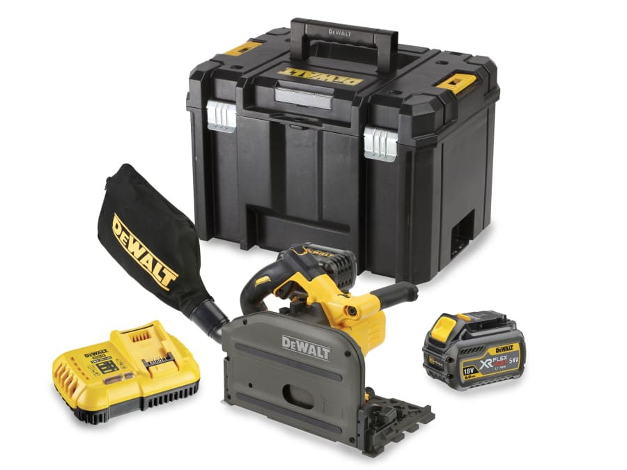 Dewalt Power Tools Dewalt DCS520T2GB 54V XR FlexVolt Plunge Saw with 2 × 2.0Ah Batteries