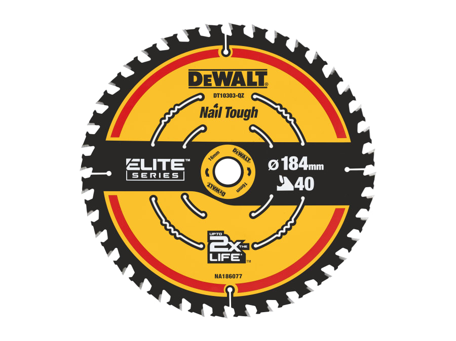 Dewalt DT10303QZ ELITE Series 184 × 16mm 40T Circular Saw Blade