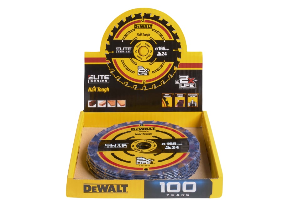 Dewalt DT10400QZ 165 × 20mm × 24T Circular Saw Blade with 10 Blades
