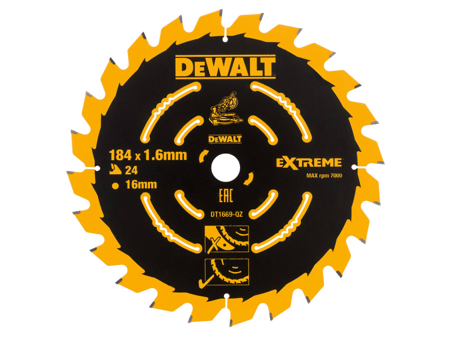 Dewalt Power Tools Dewalt DT1669QZ 184mm x 16mm x 24T Mitre Saw Blade