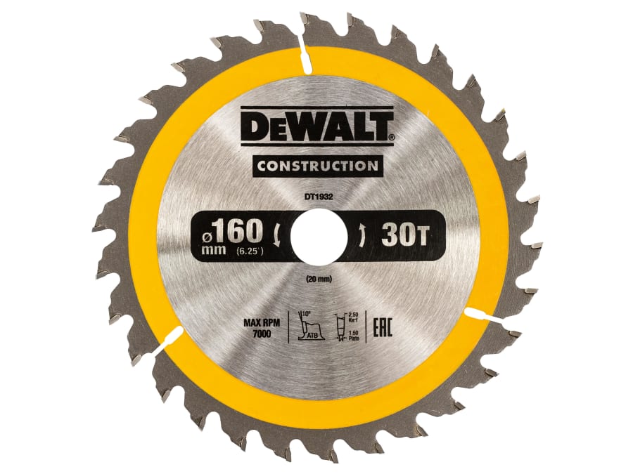 Dewalt Power Tools Dewalt DT1932QZ 160mm x 20mm x 30T Circular Saw Blade
