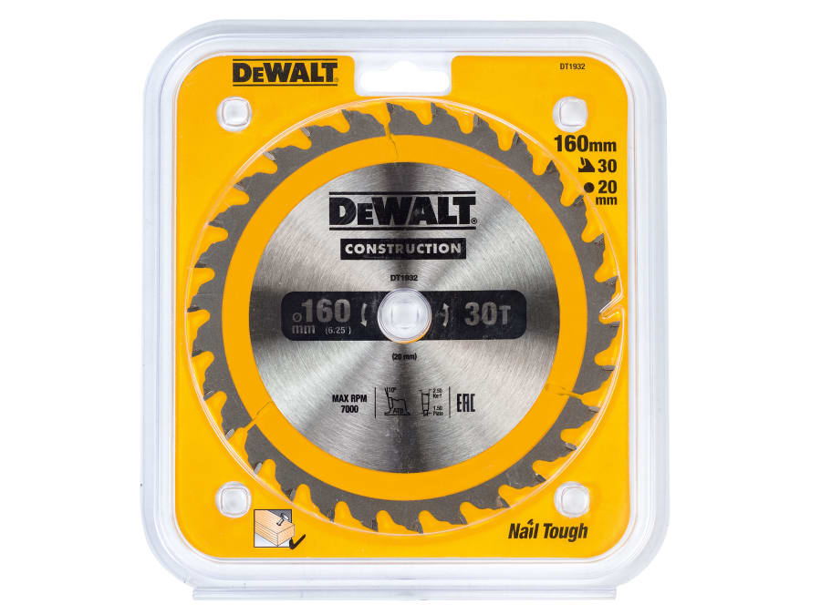 Dewalt Power Tools Dewalt DT1932QZ 160mm x 20mm x 30T Circular Saw Blade
