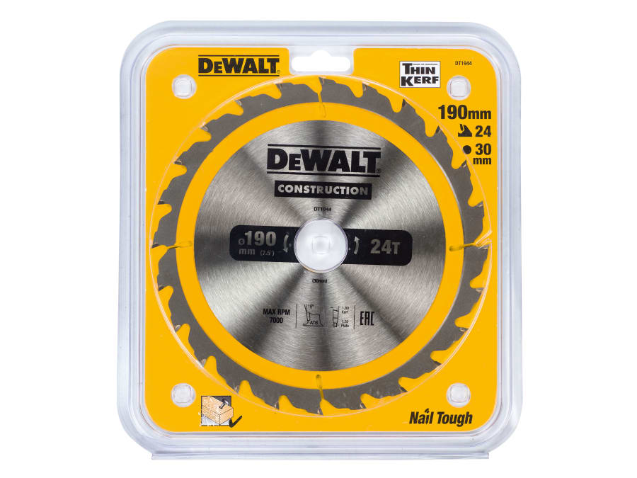 Dewalt DT1944 190 × 30mm × 24T Circular Saw Blade