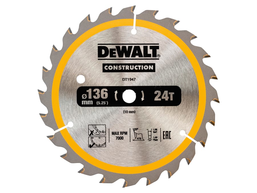 Dewalt Power Tools Dewalt DT1947QZ 136mm x 10mm x 24T Trim Saw Blade