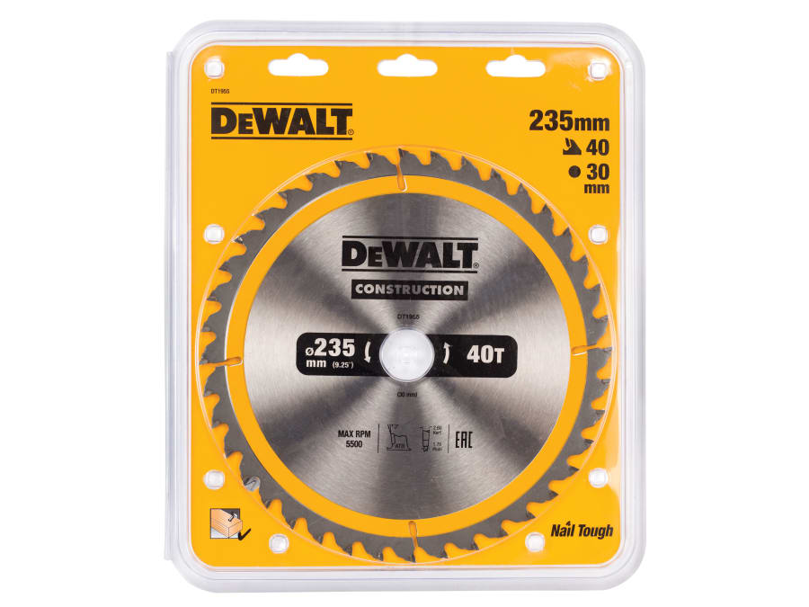 Dewalt Power Tools Dewalt DT1955QZ 235 x 30mm x 40T Circular Saw Blade
