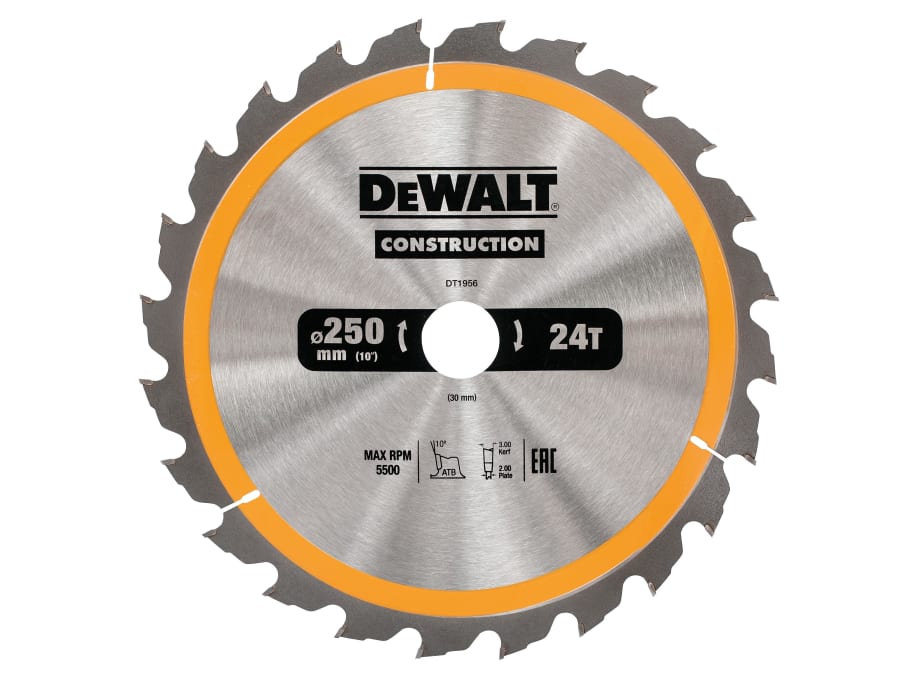 Dewalt Power Tools Dewalt DT1956QZ 250mm x 30mm x 24T Circular Saw Blade