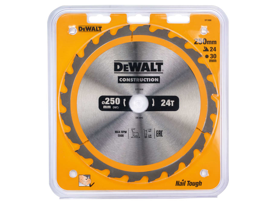 Dewalt Power Tools Dewalt DT1956QZ 250mm x 30mm x 24T Circular Saw Blade
