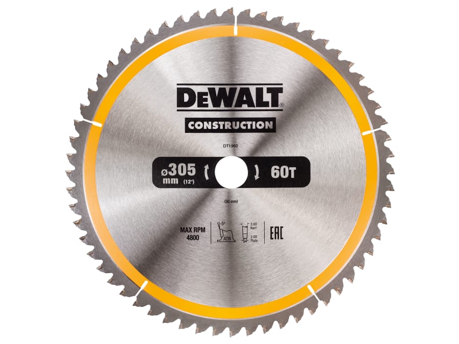 Dewalt Power Tools Dewalt DT1960QZ 305mm x 30mm 60T Circular Saw Blade