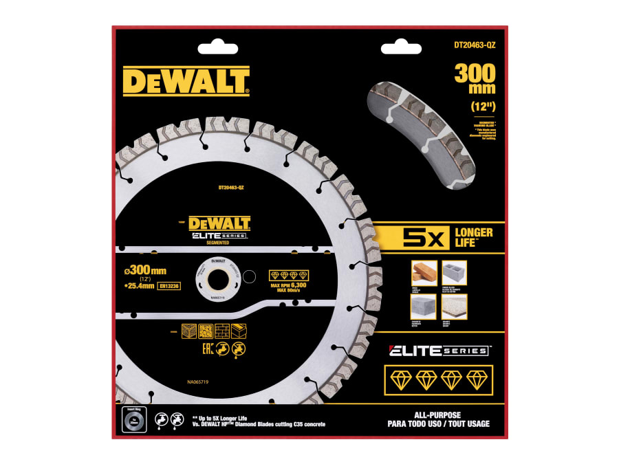 Dewalt Power Tools Dewalt DT20463QZ 300 × 25.4mm All Purpose Diamond Segmented Wheel