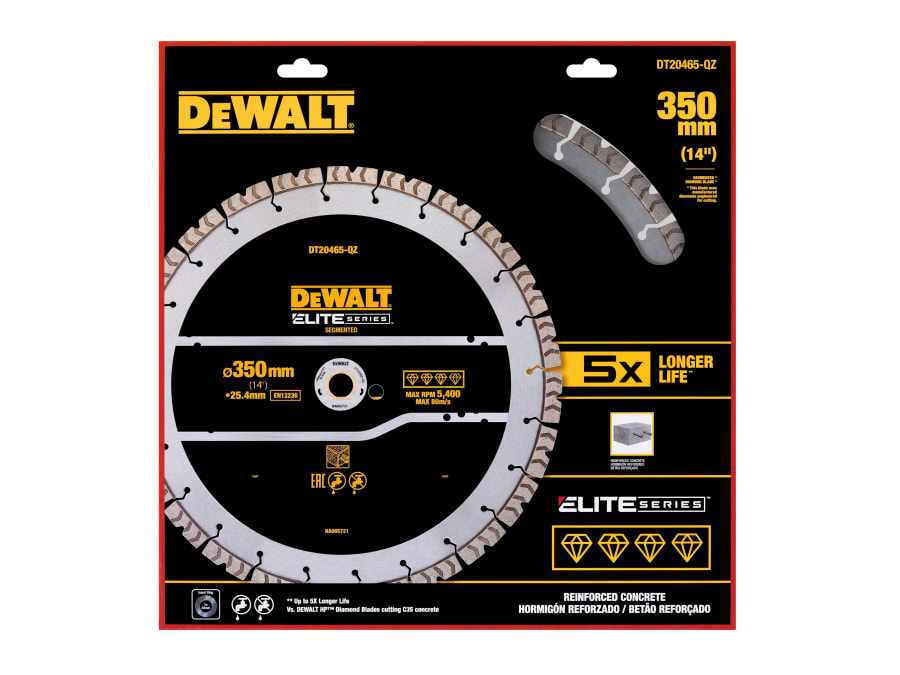 Dewalt Power Tools Dewalt DT20465QZ 350 x 25.4mm Diamond Rebar Cutting Disc