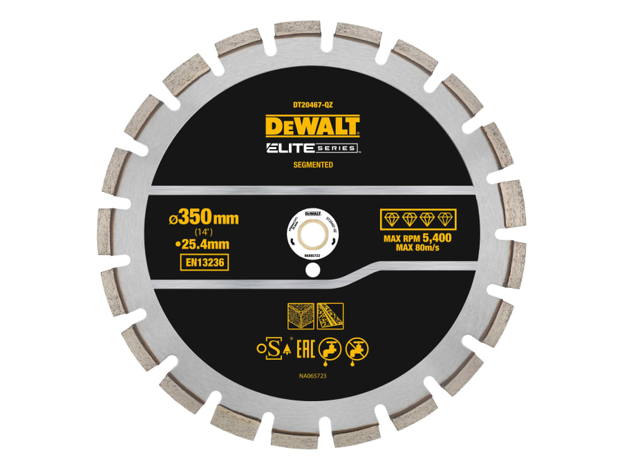 Dewalt Power Tools Dewalt DT20467QZ 350mm Asphalt Diamond Segmented Wheel 25.4mm