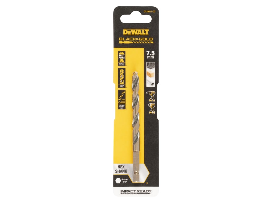 Dewalt Power Tools Dewalt DT20611QZ Hex HSS-G Drill Bit 7.5mm