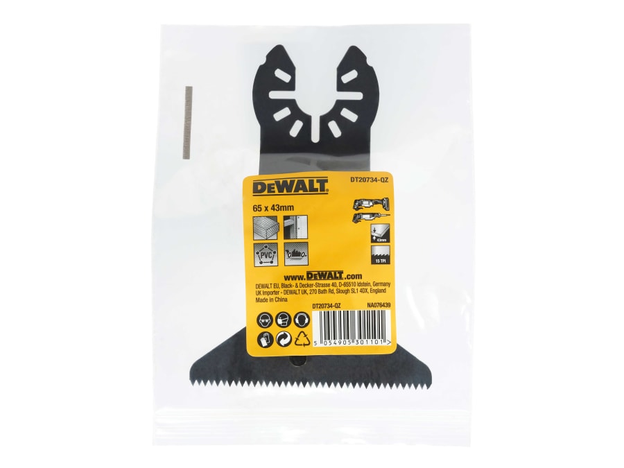 Dewalt Power Tools Dewalt DT20734QZ Fastcut Wide Wood Multi-tool Blade 65 x 43mm