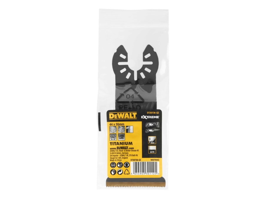 Dewalt Power Tools Dewalt DT20736QZ Titanium Wood/Metal Multi-tool Blade 55 x 44mm