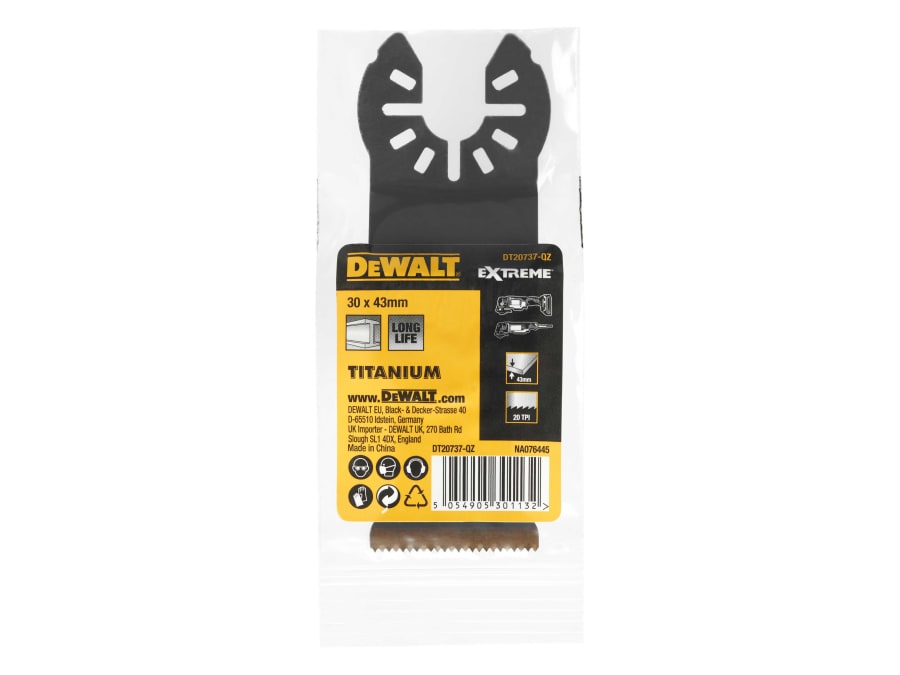 Dewalt Power Tools Dewalt DT20737QZ Titanium Metal Multi-tool Blade 30 x 44mm