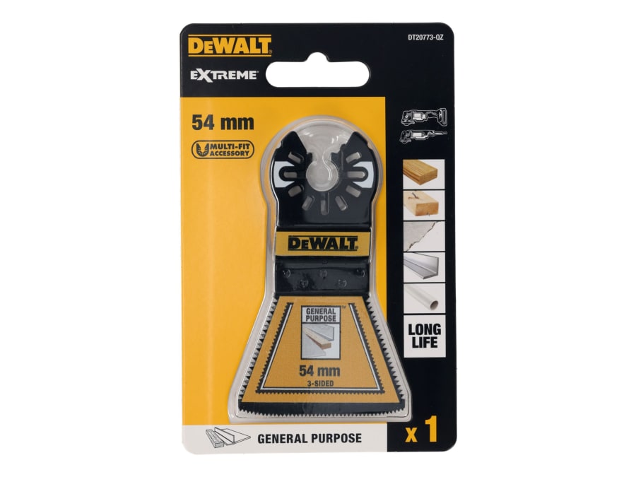 Dewalt Power Tools Dewalt DT20773QZ 54mm Bi-Metal 3-Sided Cutting Multitool Blade