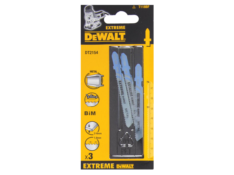 Dewalt Power Tools Dewalt DT2154QZ Extreme Metal Cutting Jigsaw Blades Pack of 3
