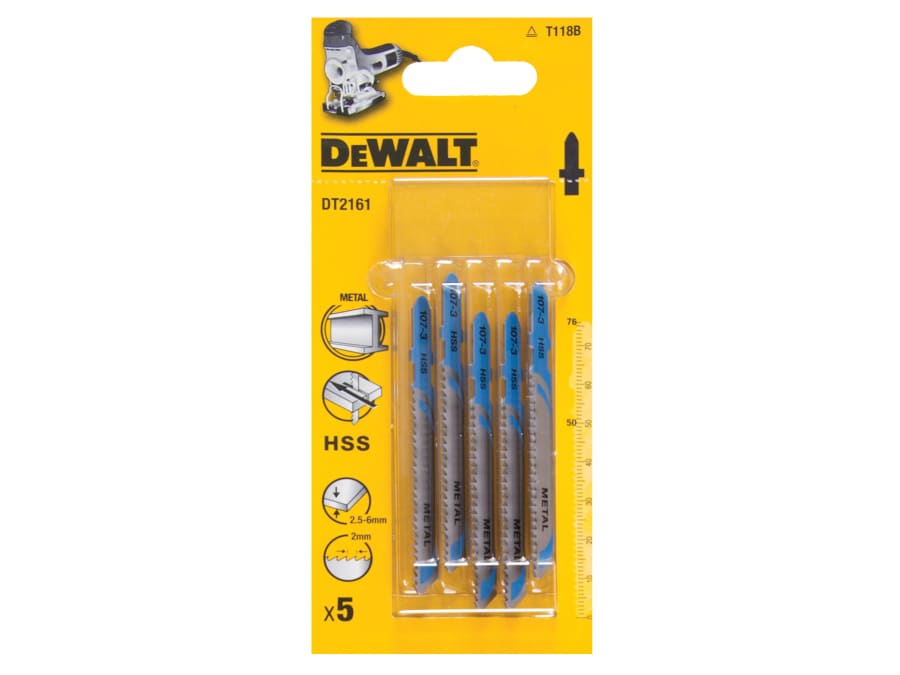 Dewalt Power Tools Dewalt DT2161QZ HSS Metal Cutting Jigsaw Blades Pack of 5