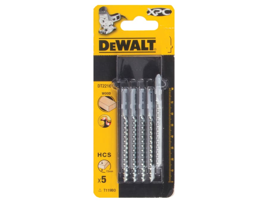 Dewalt Power Tools Dewalt DT2216QZ HCS Wood Jigsaw Blades Pack of 5